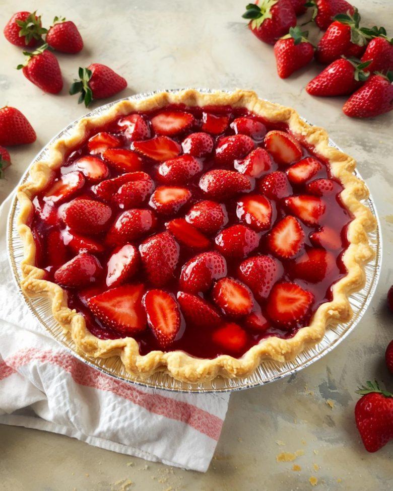 Torta de morango com geleia