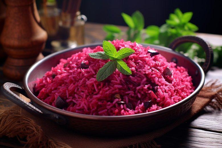 Risoto de beterraba defumada