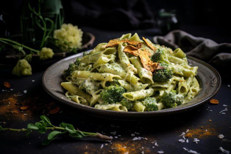 Macarrão com brócolis e catupiry