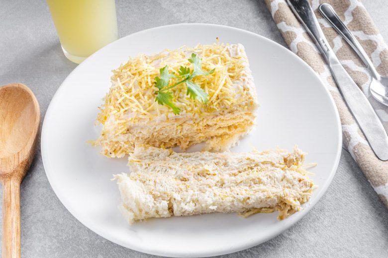 Torta fria de frango com milho