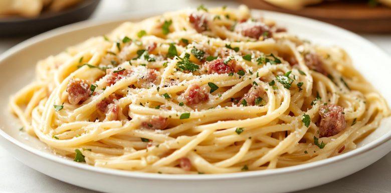 Macarrão ao alho e bacon