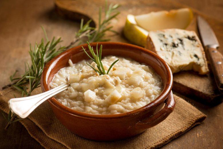 Risoto de gorgonzola e pera