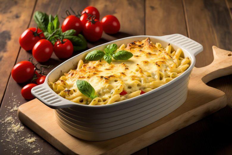 Macarrão parafuso gratinado