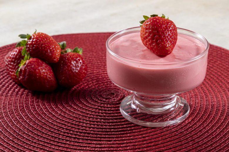 Gelatina mousse de morango