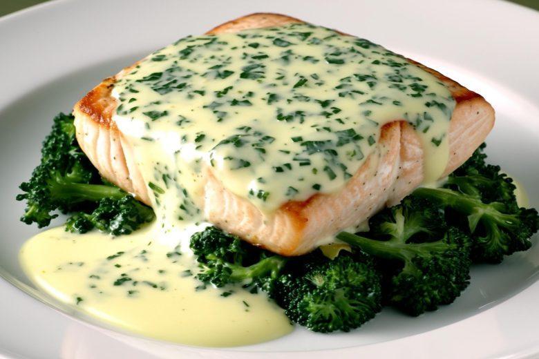 Salmão com brócolis e maracujá