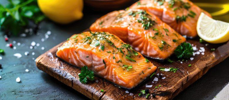 Salmão assado ao molho shoyu