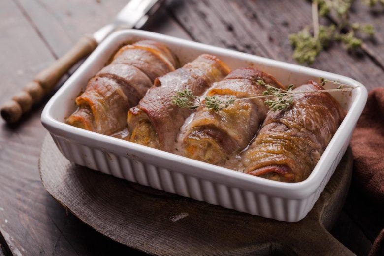 Rolinho de carne com bacon