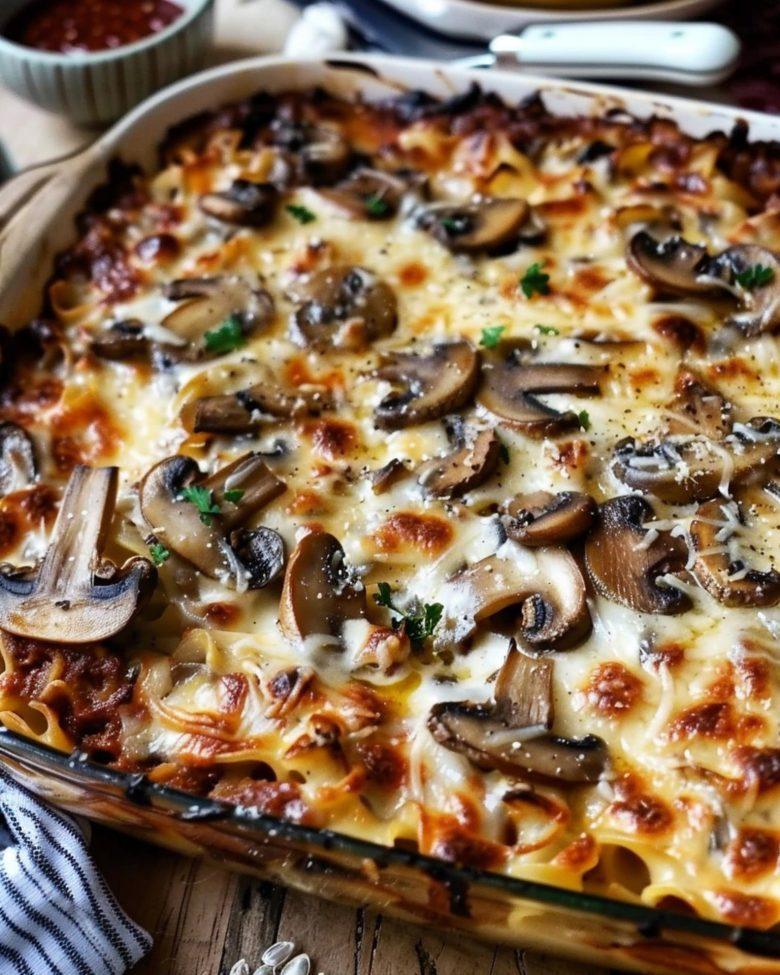 Forma de macarrão e cogumelo
