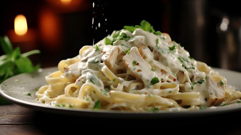 Fettuccini com molho de frango