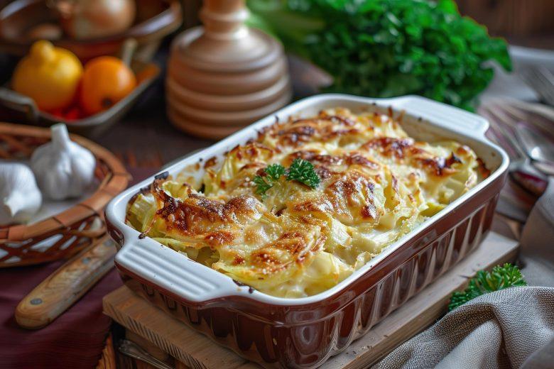Macarrão com berinjela e molho branco gratinado