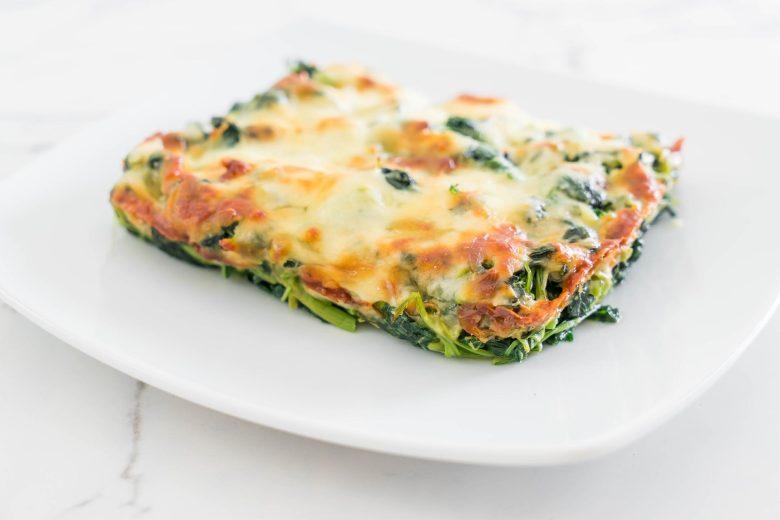 Lasanha light de espinafre