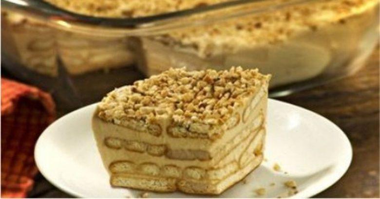 Torta paulista de amendoim com doce de leite