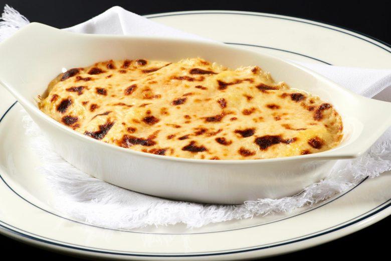 Lasanha gratinada com camarão