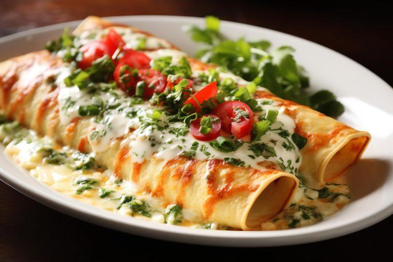Panqueca com frango ao molho