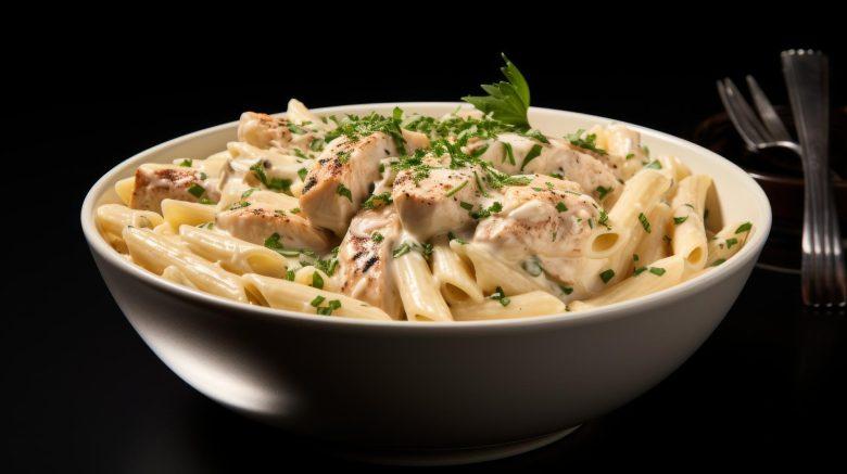 Penne ao molho branco com frango