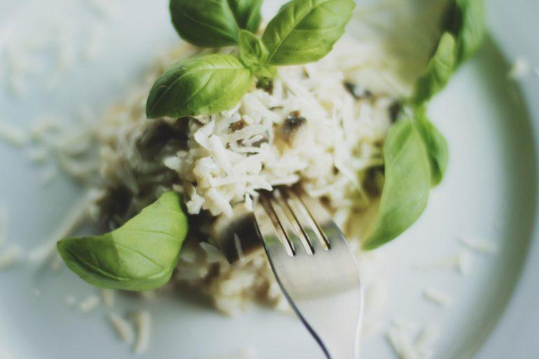 Risoto com manjericão