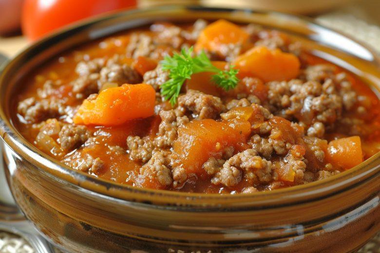 Abóbora com carne moída