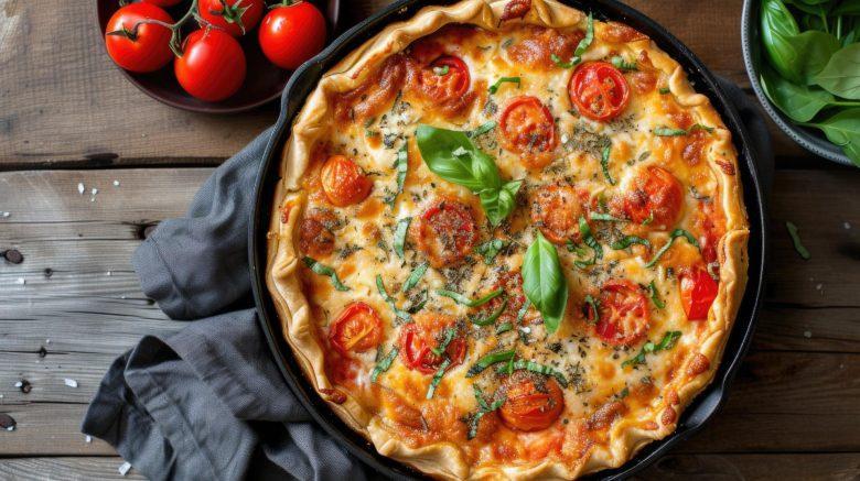 Quiche de tomate e queijo