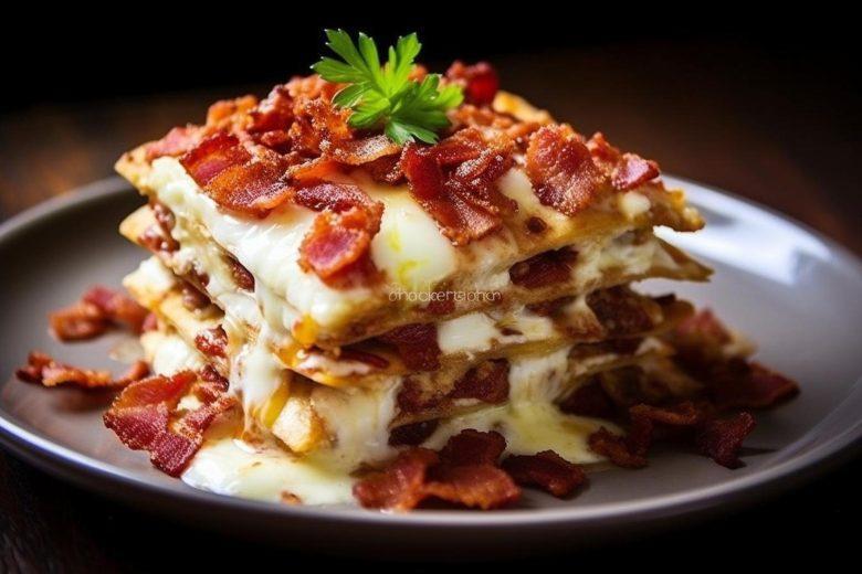 Lasanha de bacon com requeijão