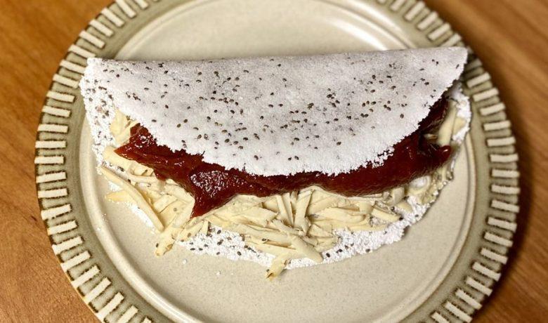 Tapioca com tofu e goiabada