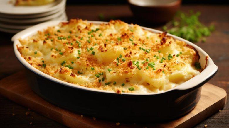 Macarrão gravatinha gratinado
