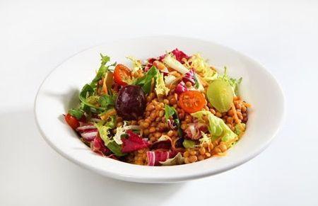 Salada de lentilha e uva