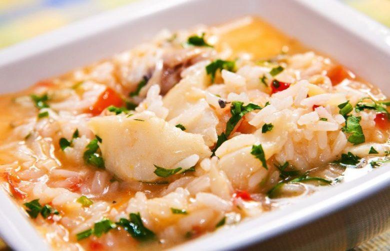 Arroz especial com bacalhau e pimentão