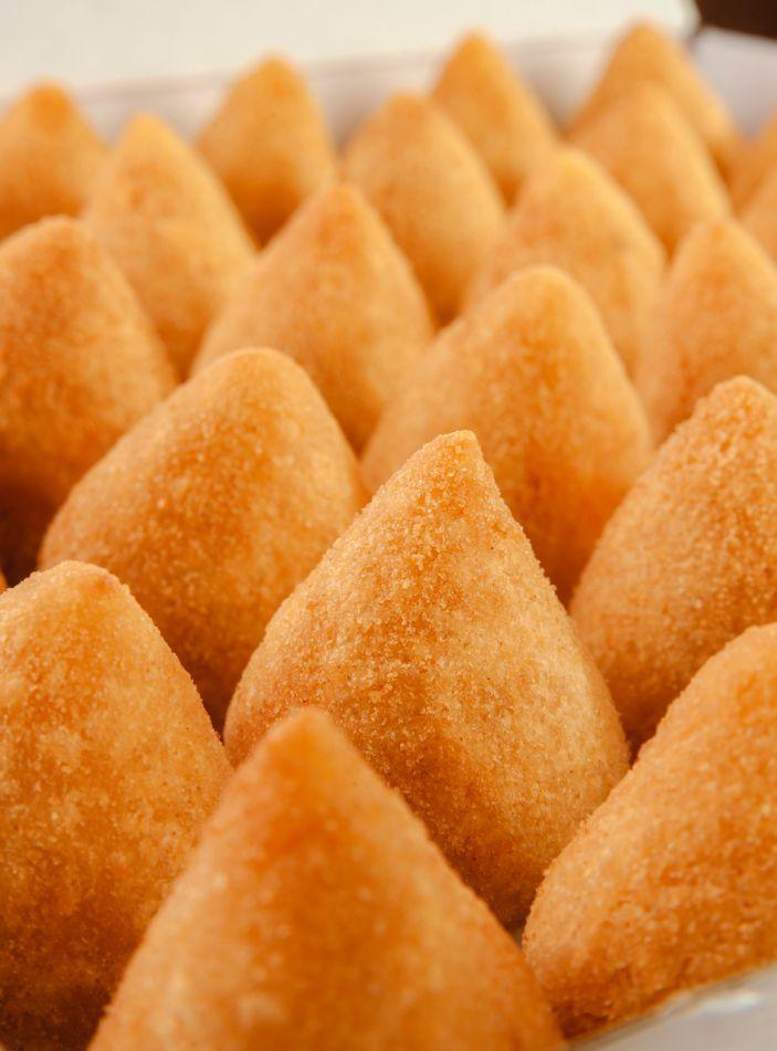 Coxinha de batata doce e proteína de soja