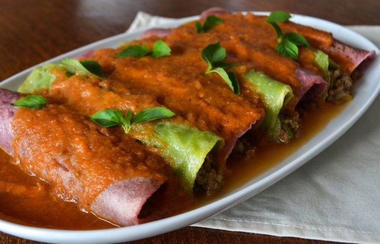 Panqueca colorida vegana