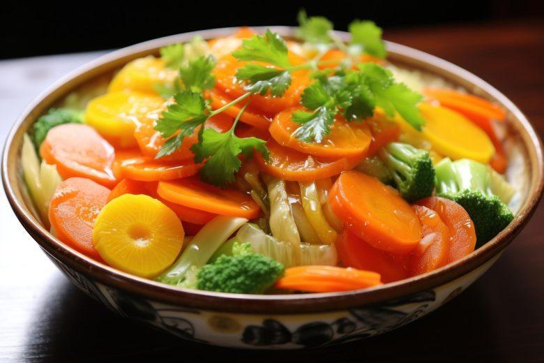 Legumes no vapor ao alho e óleo