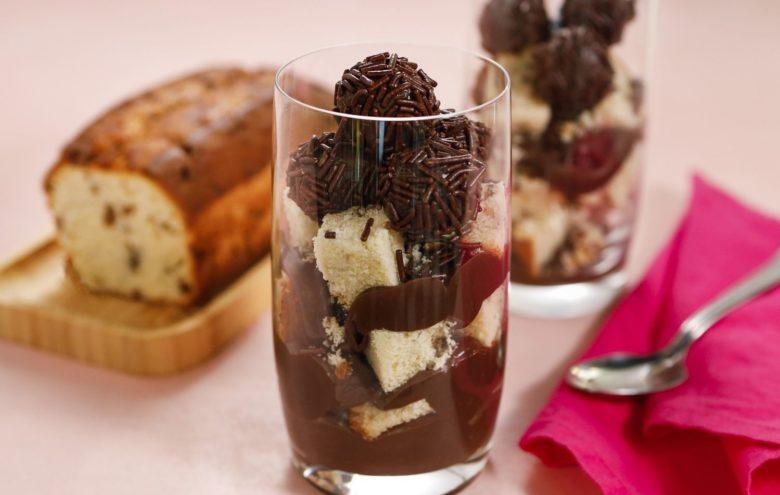 Bolo brigadeiro de pote