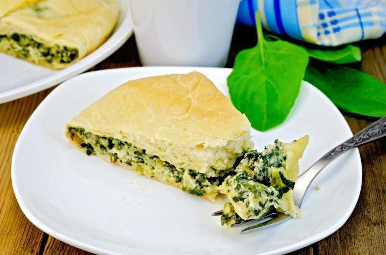 Torta de quatro queijos e espinafre