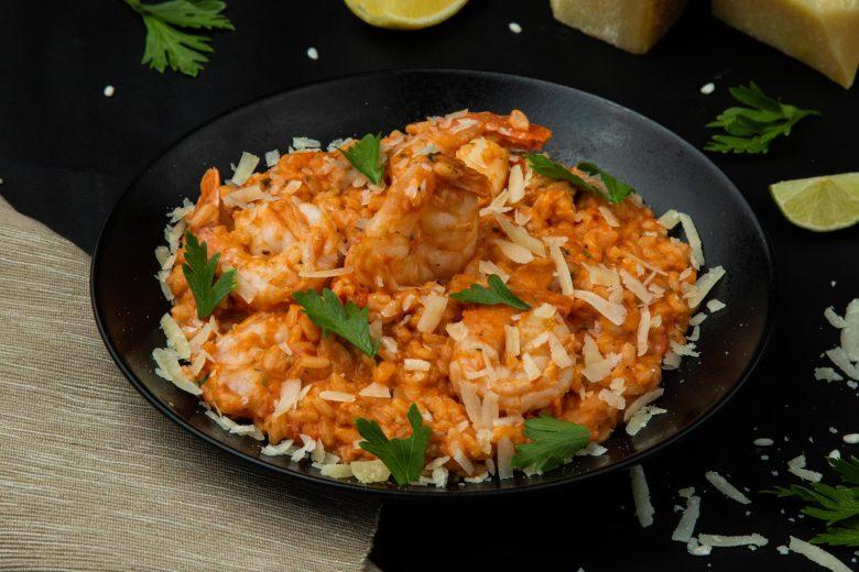 Risoto de camarão com cerveja