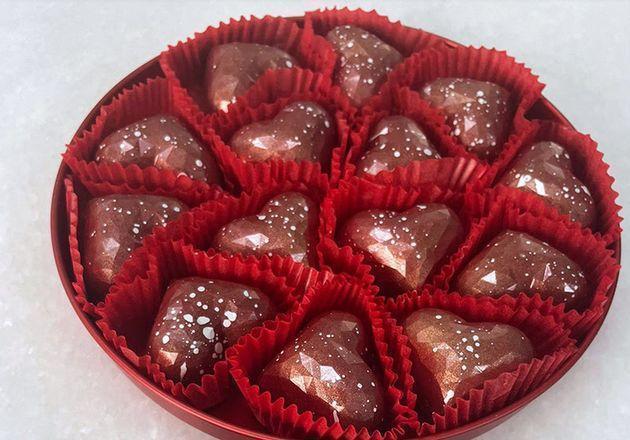 Bombom com caramelo e flor de sal