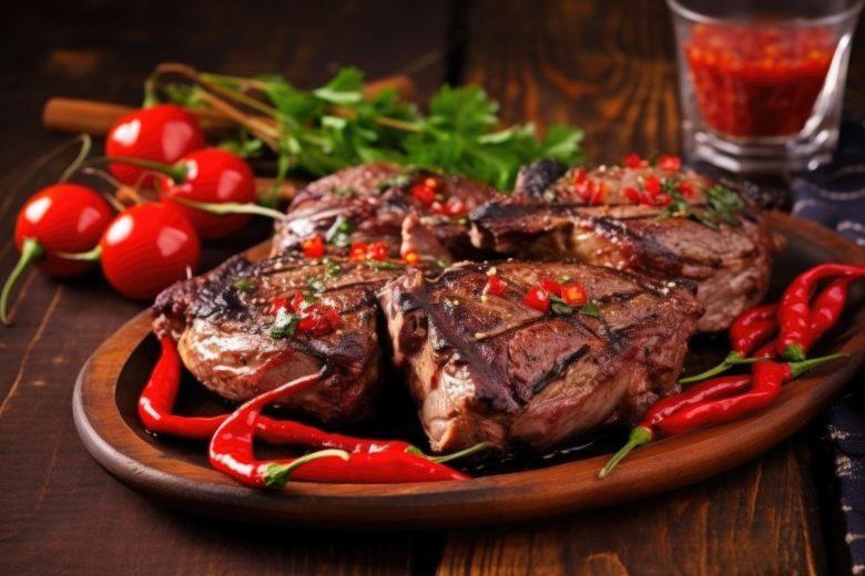 Carne assada com pimenta