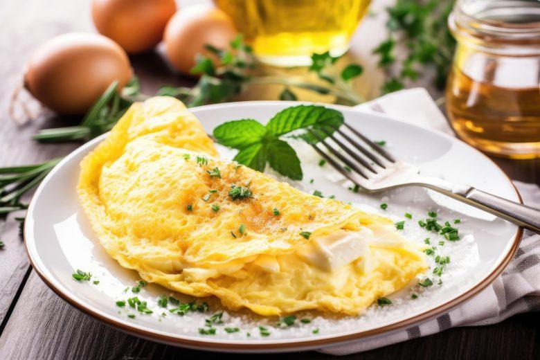 Omelete de queijo fresco