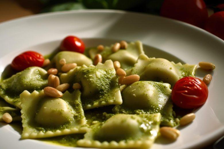 Ravióli com pesto