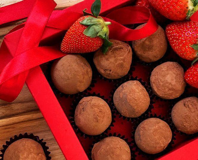 Trufa de chocolate com morango diet