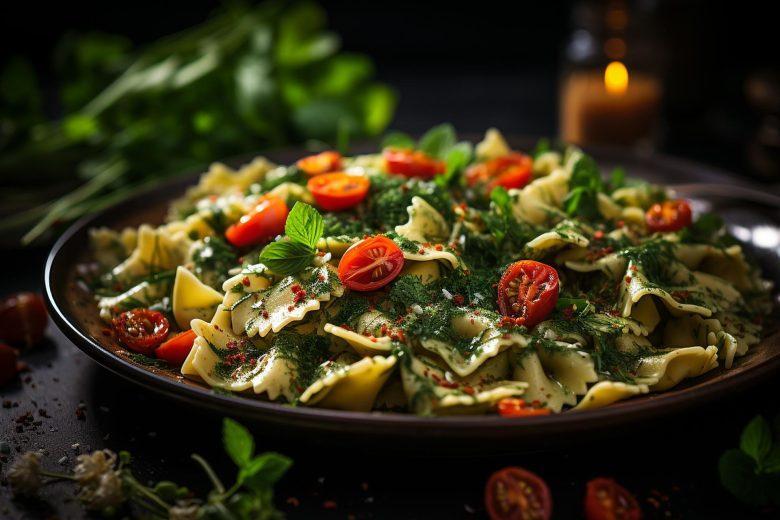 Salada mediterrânea de gravatinha