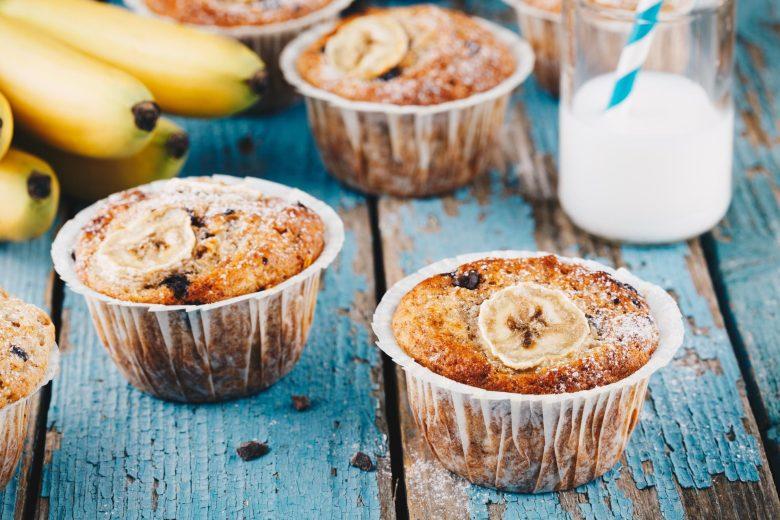 Mini muffin de banana maçã