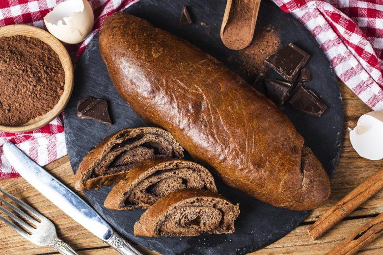 Pão de chocolate em pó