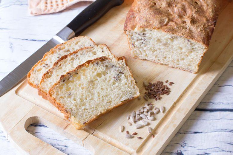 Pão macio com chia