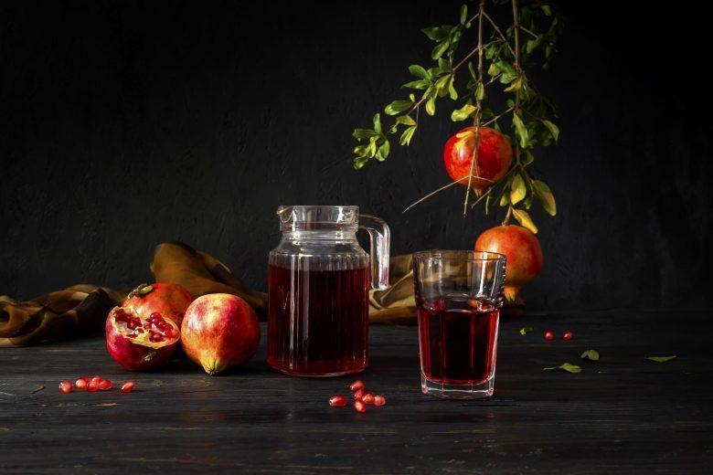 Suco de uva e romã