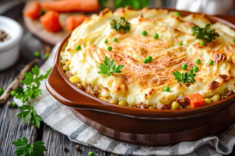 Escondidinho de presunto e legumes