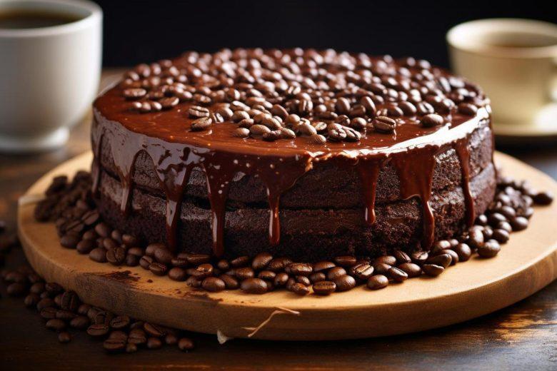 Bolo recheado com mousse de café