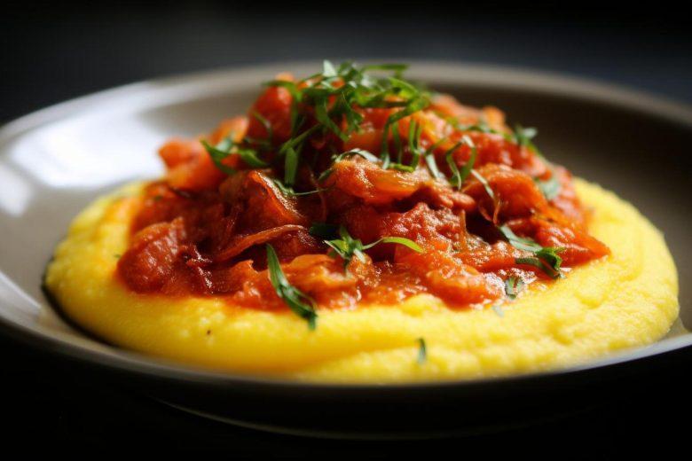Polenta com ragu de vitela