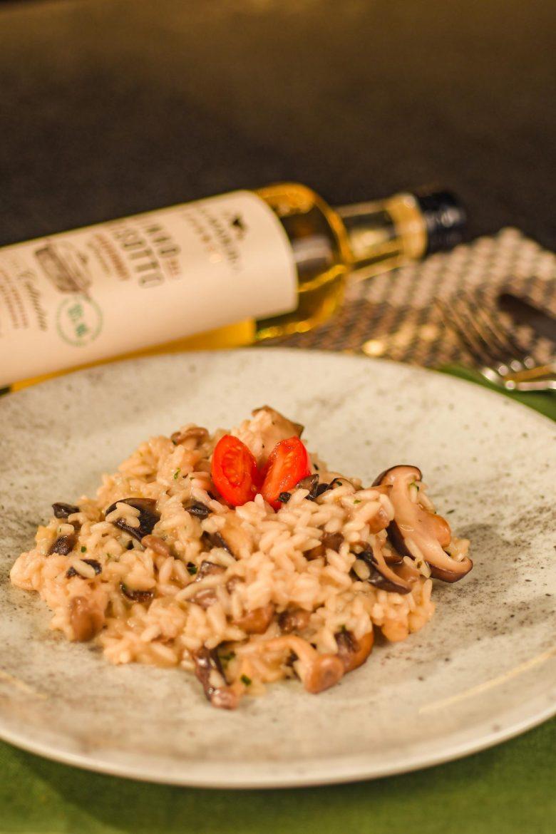 Risoto de filé mignon com vinho