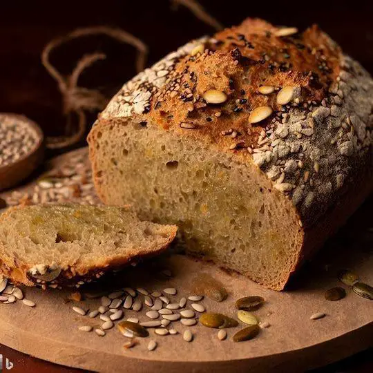 Pão de fermentação natural com sementes