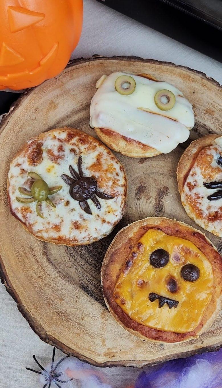 Mini pizza de Halloween
