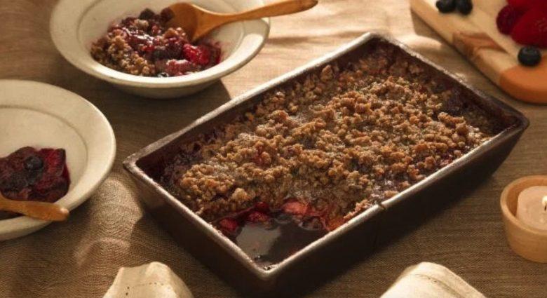 Doce de aveia com frutas vermelhas 